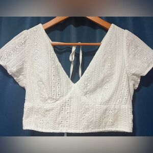 Altar'd State White Eyelet Cotton Top M